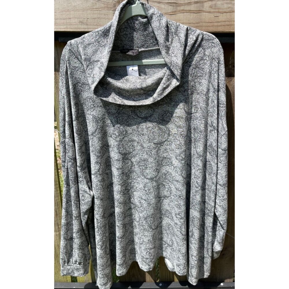 Lane Bryant Womens Cowl Neck Long Sleeve Top - Size 26/28 Gray